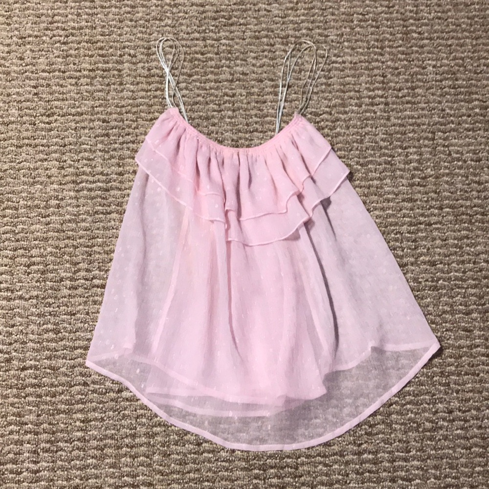 Pink sheer tank top